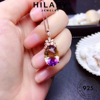 HILARY JEWELRY แท้ แฟชั่น ต้นฉบับ เครื่องประดับ ผู้หญิง 925 พลอยสีม่วง จี้ เครื่องประดับ Silver เกาหลี แฟชั่น เงิน สร้อยคอ S103