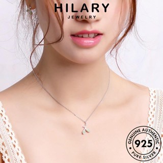 HILARY JEWELRY เครื่องประดับ เครื่องประดับ เกาหลี Silver ต้นฉบับ 925 แฟชั่น ใบไม้ธรรมดา เงิน แท้ จี้ ผู้หญิง สร้อยคอ S6