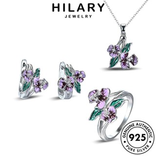 HILARY JEWELRY สร้อยคอ เครื่องประดับ จี้ ผู้หญิง เครื่องประดับ เกาหลี Silver เงิน 925 แท้ ต้นฉบับ ดอกไม้อารมณ์ แฟชั่น S28