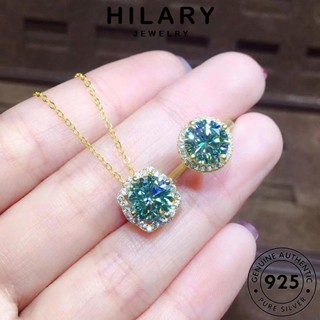 HILARY JEWELRY Silver ต้นฉบับ จี้ เครื่องประดับ แฟชั่น เรียบง่าย เครื่องประดับ 925 เงิน สร้อยคอ เกาหลี ไพลิน แท้ ผู้หญิง S107