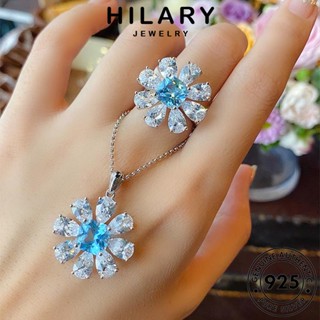 HILARY JEWELRY สร้อยคอ จี้ ต้นฉบับ เกาหลี Silver 925 เครื่องประดับ อความารีน เครื่องประดับ ดอกไม้แฟชั่น แท้ ผู้หญิง เงิน แฟชั่น S132