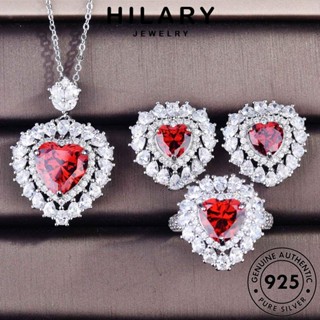 HILARY JEWELRY เกาหลี แฟชั่น รักแฟชั่น จี้ ต้นฉบับ แท้ เครื่องประดับ เงิน สร้อยคอ 925 ผู้หญิง ทับทิม Silver เครื่องประดับ S148