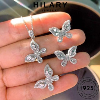 HILARY JEWELRY เครื่องประดับ เครื่องประดับ มอยส์ซาไนท์ไดมอนด์ Silver เกาหลี แท้ ผีเสื้อน่ารัก ต้นฉบับ แฟชั่น เงิน จี้ 925 ผู้หญิง สร้อยคอ S164