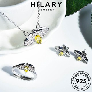 HILARY JEWELRY เงิน ต้นฉบับ เครื่องประดับ เครื่องประดับ ซิทริน หิ่งห้อยน่ารัก Silver ผู้หญิง เกาหลี 925 แท้ แฟชั่น จี้ สร้อยคอ S174