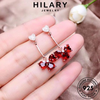 HILARY JEWELRY เครื่องประดับ ผู้หญิง แฟชั่น เกาหลี สร้อยคอ ต้นฉบับ โคลเวอร์แฟชั่น Silver 925 เงิน ทับทิม เครื่องประดับ แท้ จี้ S177