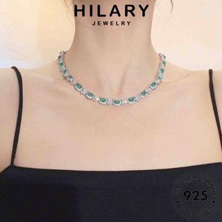 HILARY JEWELRY มรกต แฟชั่น เกาหลี เงิน สร้อยคอ ผู้หญิง เพชรสุดหรู 925 จี้ เครื่องประดับ Silver เครื่องประดับ ต้นฉบับ แท้ S224