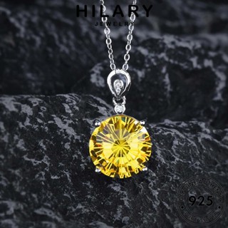 HILARY JEWELRY สร้อยคอ แฟชั่น 925 เกาหลี ต้นฉบับ จี้ เครื่องประดับ ผู้หญิง แฟชั่น Silver เครื่องประดับ เงิน ซิทริน แท้ S206