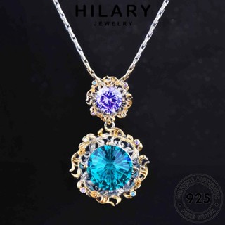 HILARY JEWELRY แฟชั่น 925 เครื่องประดับ ไพลิน เกาหลี แท้ สร้อยคอ จี้ เครื่องประดับ ต้นฉบับ Silver เงิน รอบที่หรูหรา ผู้หญิง S255