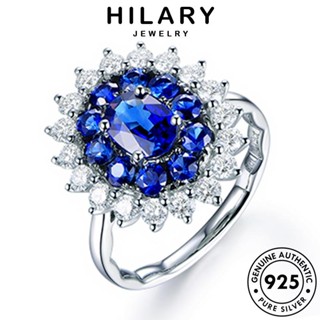 HILARY JEWELRY Silver 925 ผู้หญิง เกล็ดหิมะแฟชั่น แฟชั่น เครื่องประดับ เงิน แท้ เครื่องประดับ ไพลิน เกาหลี ต้นฉบับ แหวน R104