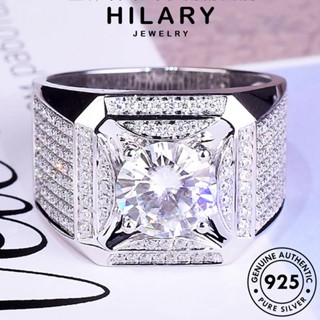 HILARY JEWELRY แหวน ต้นฉบับ เครื่องประดับ แฟชั่น 925 ผู้หญิง Silver เครื่องประดับ เงิน แท้ เกาหลี มอยส์ซาไนท์ไดมอนด์ แฟชั่น R43