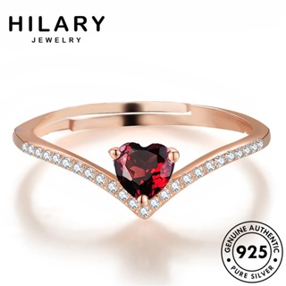 HILARY JEWELRY เครื่องประดับ ต้นฉบับ เกาหลี เครื่องประดับ ความรักที่สร้างสรรค์ ผู้หญิง แหวน Silver แท้ แฟชั่น 925 เงิน ทองทับทิม R154