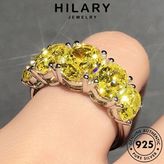 HILARY JEWELRY เงิน Silver ผู้หญิง แท้ แฟชั่น 925 ซิทริน วงรีที่สร้างสรรค์ ต้นฉบับ เกาหลี แหวน เครื่องประดับ เครื่องประดับ R168