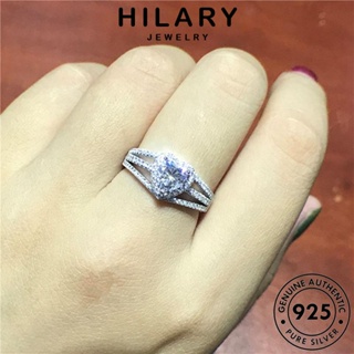 HILARY JEWELRY 925 เกาหลี เครื่องประดับ แท้ ความรักที่เรียบง่าย เครื่องประดับ เงิน ผู้หญิง Silver มอยส์ซาไนท์ไดมอนด์ แหวน ต้นฉบับ แฟชั่น R180