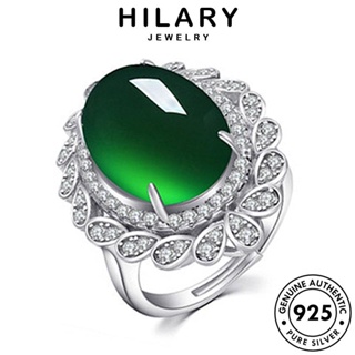 HILARY JEWELRY หยก เงิน แฟชั่น แท้ ต้นฉบับ แหวน เกาหลี วงรีวินเทจ เครื่องประดับ 925 เครื่องประดับ ผู้หญิง Silver R188