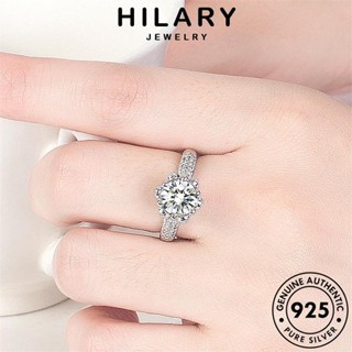 HILARY JEWELRY เกาหลี เครื่องประดับ เครื่องประดับ ผู้หญิง ดอกไม้ที่สร้างสรรค์ แฟชั่น 925 แหวน แท้ Silver ต้นฉบับ เงิน มอยส์ซาไนท์ไดมอนด์ R316