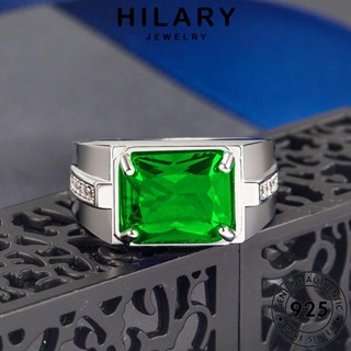 HILARY JEWELRY แท้ ผู้ชาย 925 มรกต เครื่องประดับ เกาหลี เงิน แหวน Silver แฟชั่น ต้นฉบับ ตารางบุคลิกภาพ เครื่องประดับ R320