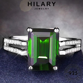 HILARY JEWELRY แท้ 925 เงิน แฟชั่น ผู้หญิง เครื่องประดับ มรกต เกาหลี ตารางอารมณ์ เครื่องประดับ Silver แหวน ต้นฉบับ R325