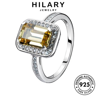 HILARY JEWELRY ต้นฉบับ แฟชั่น ซิทริน ผู้หญิง เครื่องประดับ แท้ เงิน ตารางอารมณ์ เกาหลี 925 เครื่องประดับ Silver แหวน R394