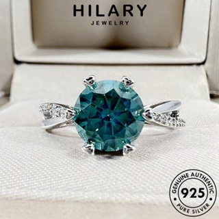 HILARY JEWELRY 925 เครื่องประดับ ต้นฉบับ แฟชั่น ผู้หญิง อความารีน แหวน เงิน แท้ เกาหลี Silver เครื่องประดับ รักบุคลิกภาพ R465