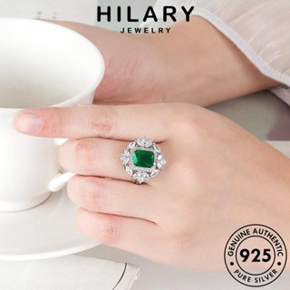 HILARY JEWELRY ต้นฉบับ เครื่องประดับ ตารางบุคลิกภาพ Silver เครื่องประดับ 925 แฟชั่น แหวน ผู้หญิง เงิน แท้ มรกต เกาหลี R467