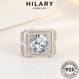 HILARY JEWELRY Silver ต้นฉบับ โกลด์ รอบครอบงำ เครื่องประดับ เกาหลี 925 ผู้ชาย เงิน แหวน แฟชั่น เครื่องประดับ ไดมอนด์ มอยส์ซาไนท์ แท้ R478