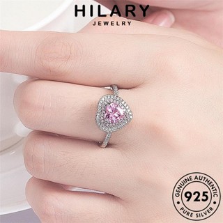 HILARY JEWELRY ความรักที่สร้างสรรค์ เครื่องประดับ ผู้หญิง เกาหลี เงิน แท้ แหวน 925 เครื่องประดับ Silver ต้นฉบับ แฟชั่น คริสตัลเพชรสีชมพู R430