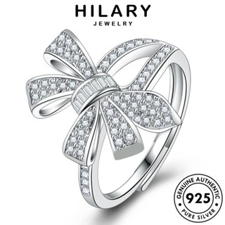 HILARY JEWELRY แท้ โบว์สร้างสรรค์ แฟชั่น ผู้หญิง ต้นฉบับ เกาหลี มอยส์ซาไนท์ไดมอนด์ 925 เงิน Silver เครื่องประดับ เครื่องประดับ แหวน R550