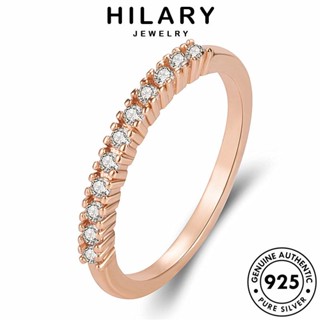 HILARY JEWELRY โกลด์ มอยส์ซาไนท์ แหวน เครื่องประดับ ต้นฉบับ เกาหลี ไดมอนด์ แท้ เงิน ผู้หญิง แฟชั่น เครื่องประดับ Silver 925 แต่ละแถว R632