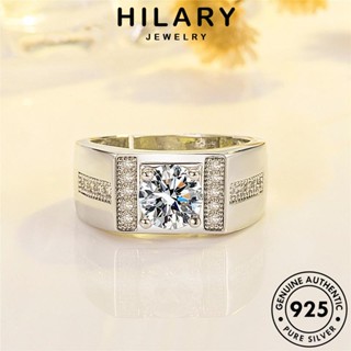 HILARY JEWELRY Silver เกาหลี แหวน แฟชั่น เงิน เครื่องประดับ มอยส์ซาไนท์ไดมอนด์ 925 แท้ เครื่องประดับ ต้นฉบับ ผู้ชาย แฟชั่น R642