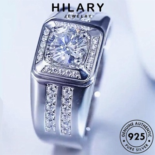 HILARY JEWELRY 925 เงิน เกาหลี เครื่องประดับ มอยส์ซาไนท์ไดมอนด์ แหวน หรูหรา ผู้ชาย แท้ ต้นฉบับ แฟชั่น Silver เครื่องประดับ R595