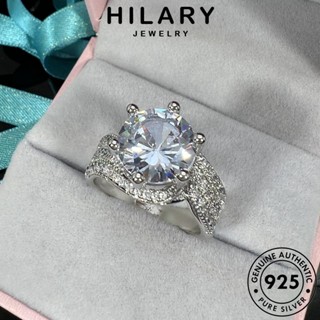 HILARY JEWELRY ต้นฉบับ เครื่องประดับ ไดมอนด์ โกลด์ เงิน 925 เครื่องประดับ มอยส์ซาไนท์ แฟชั่น แหวน เกาหลี ผู้หญิง แท้ วงกลมสร้างสรรค์ Silver R853