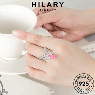 HILARY JEWELRY เครื่องประดับ แฟชั่น เกาหลี แท้ คริสตัลเพชรสีชมพู แหวน เครื่องประดับ เงิน ขนอารมณ์ ผู้หญิง ต้นฉบับ Silver 925 R866