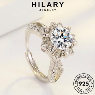 HILARY JEWELRY ผู้หญิง 925 ดอกไม้หรูหรา ต้นฉบับ Silver แหวน เครื่องประดับ มอยส์ซาไนท์ไดมอนด์ แท้ เกาหลี เครื่องประดับ เงิน แฟชั่น R902