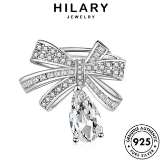 HILARY JEWELRY แหวน 925 มอยส์ซาไนท์ไดมอนด์ โบว์ส่วนบุคคล ต้นฉบับ แฟชั่น ผู้หญิง เงิน เครื่องประดับ เกาหลี Silver แท้ เครื่องประดับ R919