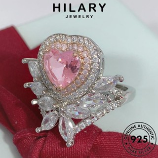 HILARY JEWELRY คริสตัลเพชรสีชมพู เงิน เกาหลี ต้นฉบับ แหวน ทรงหยดน้ำสุดหรู 925 Silver ผู้หญิง แฟชั่น เครื่องประดับ เครื่องประดับ แท้ R924