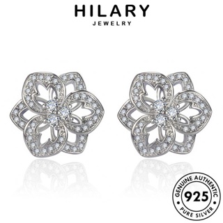 HILARY JEWELRY มอยส์ซาไนท์ เครื่องประดับ ต่างหู ผู้หญิง แท้ ไดมอนด์ Silver แฟชั่น เครื่องประดับ โกลด์ 925 ห่วง หนีบ เกาหลี ต้นฉบับ เงิน ดอกหกเหลี่ยม ตุ้มหู E729