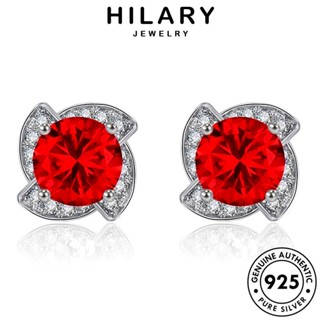 HILARY JEWELRY เครื่องประดับ ต่างหู Silver ต้นฉบับ เกาหลี 925 มอยส์ซาไนท์ไดมอนด์ ผู้หญิง หนีบ เงิน ตุ้มหู ห่วง แท้ เครื่องประดับ แฟชั่น โคลเวอร์สี่ใบ E733