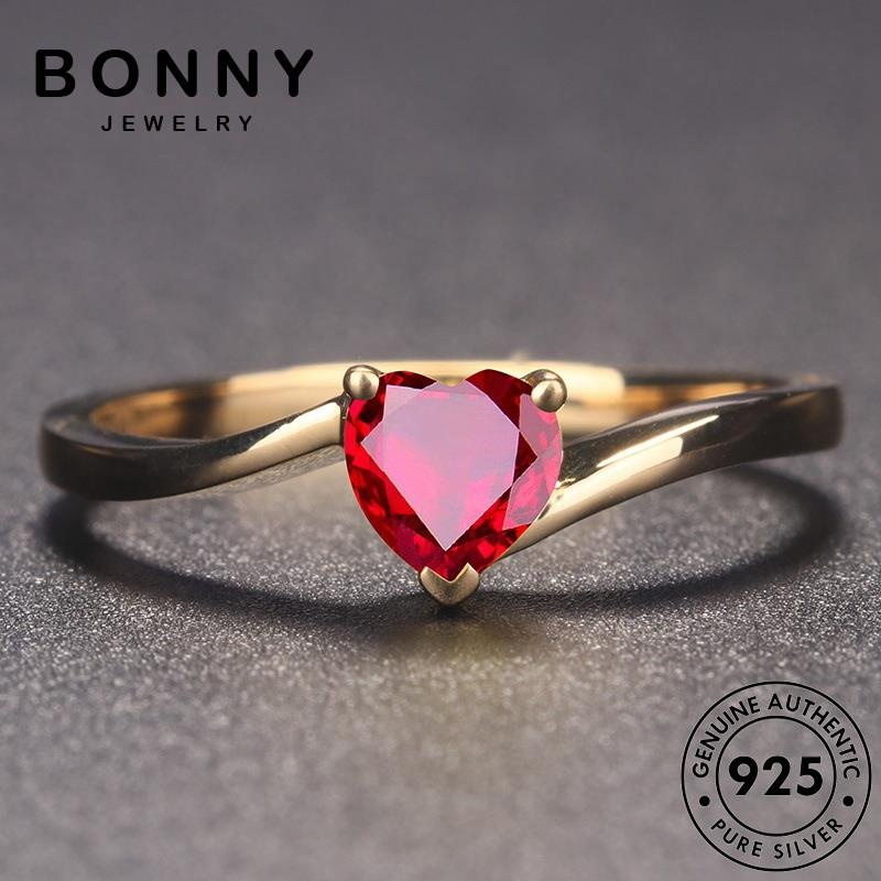 Bonny JEWELRY แหวนเงิน 925 ประดับทับทิม สีทอง สไตล์คลาสสิก สําหรับผู้หญิง R279