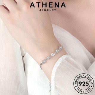 ATHENA JEWELRY 925 เครื่องประดับ แฟชั่น เครื่องประดับ กำไล กำไลข้อมือ ต้นฉบับ เกาหลี ผู้หญิง แท้ Silver รักลูกบาศก์ เงิน คริสตัล ผู้หญิง B17