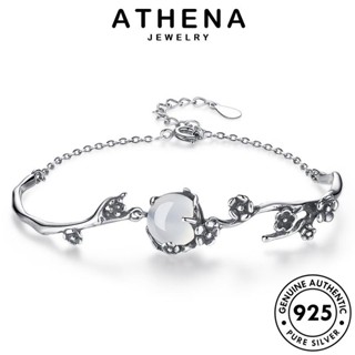 ATHENA JEWELRY แท้ ผู้หญิง เครื่องประดับ เกาหลี ต้นฉบับ แฟชั่น กำไล พลัมบุคลิกภาพ หยก กำไลข้อมือ Silver ผู้หญิง เครื่องประดับ 925 เงิน B24