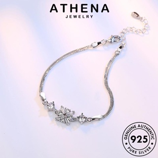 ATHENA JEWELRY ผู้หญิง เกาหลี เครื่องประดับ แท้ ตารางบุคลิกภาพ 925 เงิน แฟชั่น กำไล เครื่องประดับ ต้นฉบับ กำไลข้อมือ Silver ผู้หญิง มอยส์ซาไนท์ไดมอนด์ B91