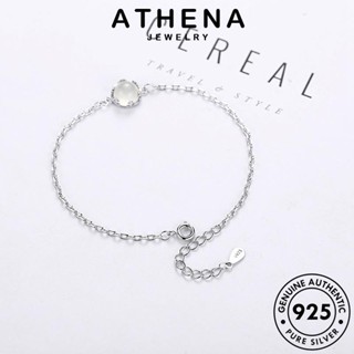 ATHENA JEWELRY เครื่องประดับ 925 แฟชั่น Silver กำไล บุคลิกภาพกลม เครื่องประดับ หยก เกาหลี ผู้หญิง เงิน ต้นฉบับ ผู้หญิง กำไลข้อมือ แท้ B94