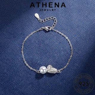 ATHENA JEWELRY ผู้หญิง ต้นฉบับ เครื่องประดับ ไข่มุก Silver 925 เครื่องประดับ กำไลข้อมือ กำไล เกาหลี แท้ เงิน ผู้หญิง ใบบุคลิกภาพ แฟชั่น B104