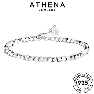 ATHENA JEWELRY ๆ กำไล สี่เหลี่ยมเล็ก เงิน ต้นฉบับ ที่สร้างสรรค์ เครื่องประดับ ผู้หญิง กำไลข้อมือ เกาหลี แฟชั่น เครื่องประดับ ผู้หญิง แท้ Silver 925 B60