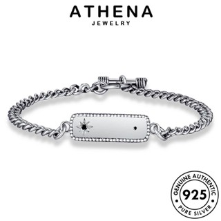 ATHENA JEWELRY Silver กำไลข้อมือ เงิน แฟชั่น ผู้หญิง เครื่องประดับ กำไล ผู้หญิง 925 เกาหลี เครื่องประดับ ต้นฉบับ จัตุรัสย้อนยุค แท้ B205