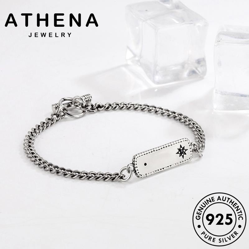 ATHENA JEWELRY แท้ เครื่องประดับ Silver ผู้หญิง กำไล แฟชั่น เงิน 925 วินเทจ มอยส์ซาไนท์ไดมอนด์ กำไลข้อมือ ผู้หญิง ต้นฉบับ เครื่องประดับ เกาหลี M056