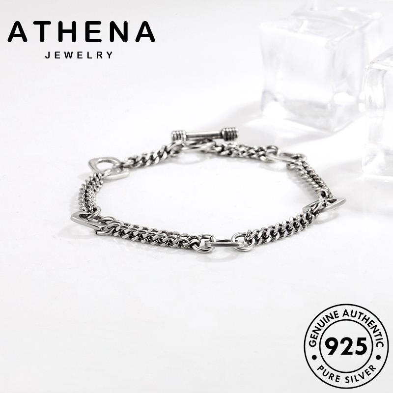 ATHENA JEWELRY แท้ เครื่องประดับ Silver ผู้หญิง กำไล แฟชั่น เงิน 925 วินเทจ มอยส์ซาไนท์ไดมอนด์ กำไลข้อมือ ผู้หญิง ต้นฉบับ เครื่องประดับ เกาหลี M056