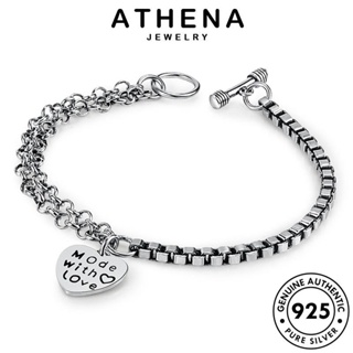 ATHENA JEWELRY เงิน แท้ แฟชั่น ผู้หญิง 925 เครื่องประดับ เกาหลี ต้นฉบับ กำไล เครื่องประดับ หัวใจย้อนยุค ผู้หญิง Silver กำไลข้อมือ B213