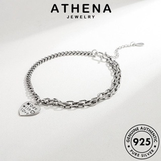 ATHENA JEWELRY กำไลข้อมือ แฟชั่น เครื่องประดับ กำไล Silver หัวใจย้อนยุค เกาหลี ผู้หญิง ต้นฉบับ 925 เงิน แท้ ผู้หญิง เครื่องประดับ B214