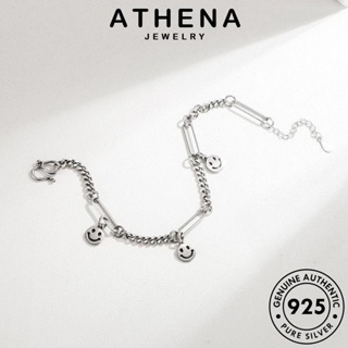 ATHENA JEWELRY เกาหลี เครื่องประดับ แฟชั่น ผู้หญิง Silver เงิน 925 เครื่องประดับ ต้นฉบับ ผู้หญิง กำไลข้อมือ ยิ้มย้อนยุค กำไล แท้ B218